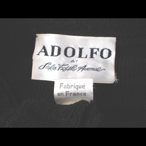 Vintage ADOLFO Black Wool Boucle Jacket+ Pleated Skirt Suit Saks Fifth Ave 36 - Picture 2 of 16